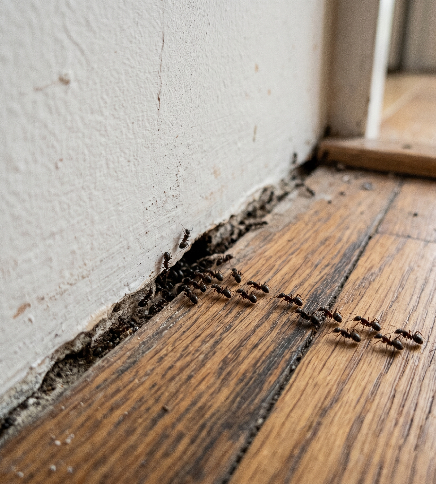 ants entering through wall crack